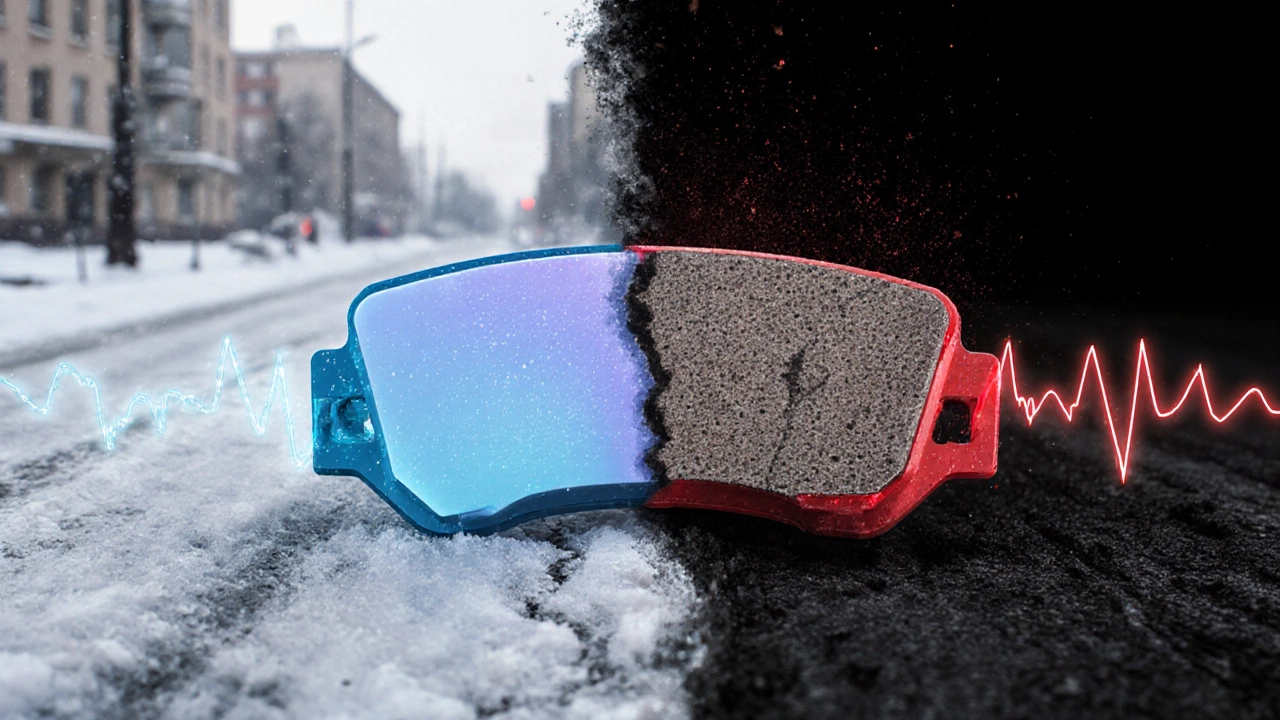 Сравнение керамических и полуметаллических тормозных колодок: тихие и чистые против шумных и пыльных.