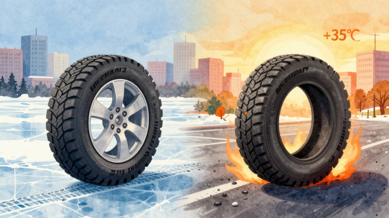 Сравнение шин Michelin CrossClimate 2 на льду и раскалённом асфальте в условиях Сибири.