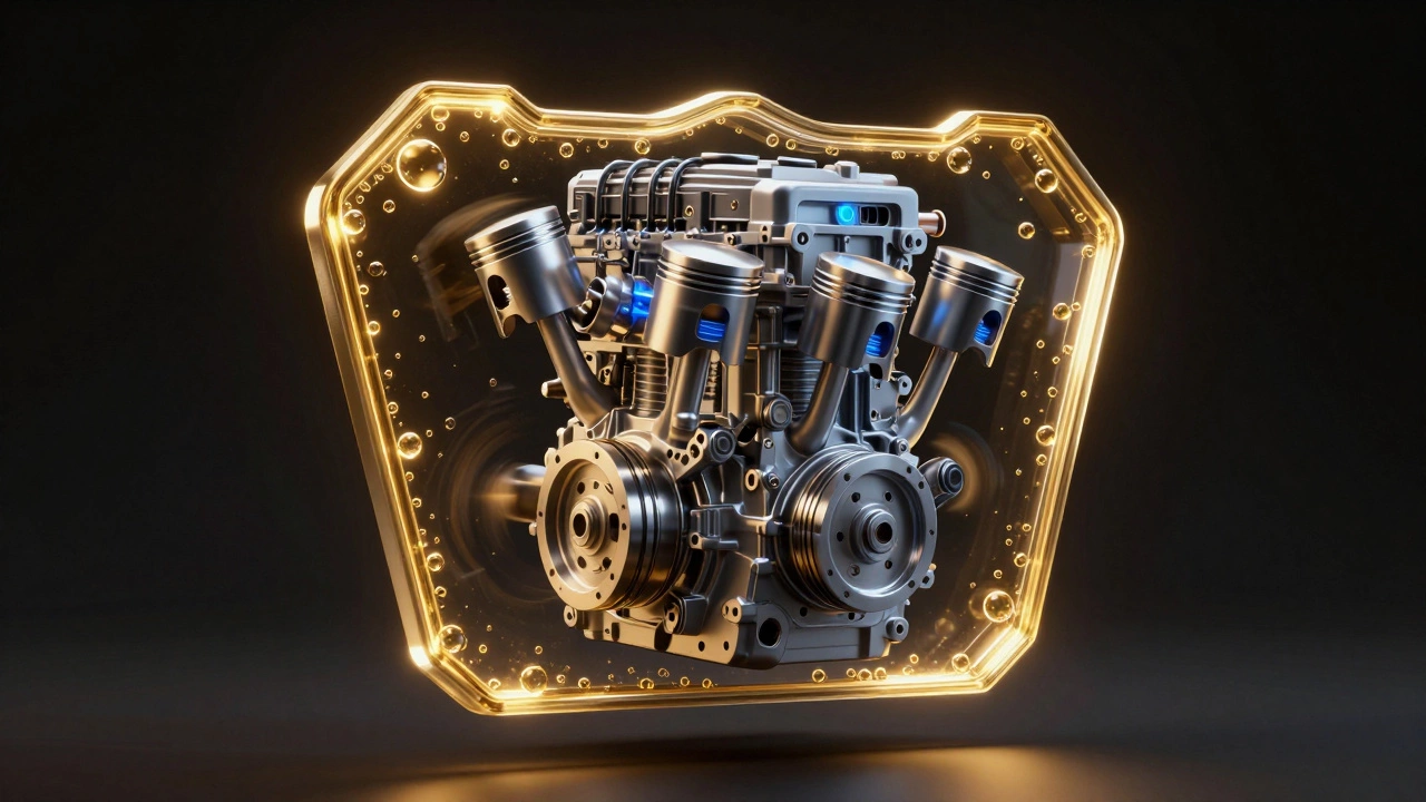 Схематичное изображение защиты двигателя смазочным маслом.