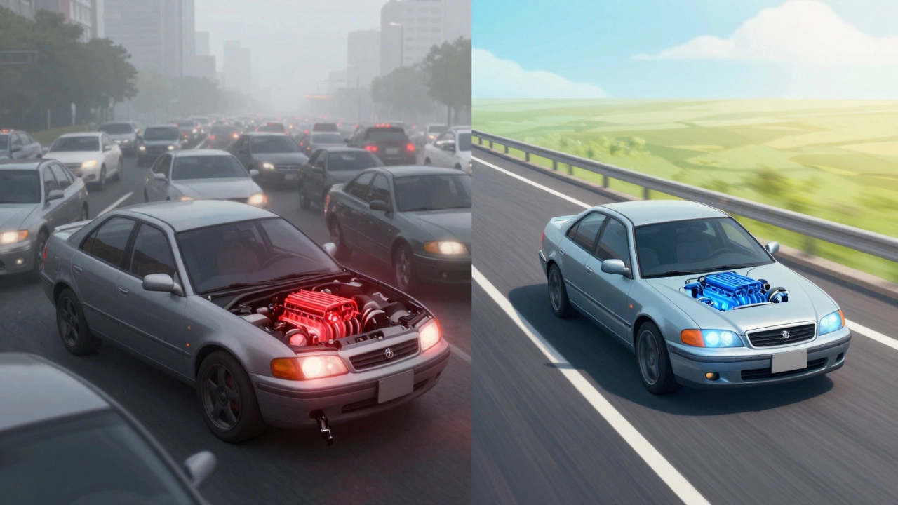 Сравнение износа двигателя в городской пробке и на открытой трассе