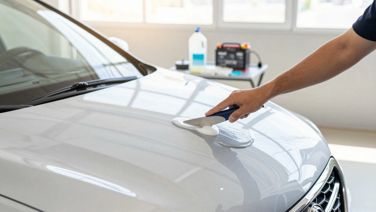 Нанесение защитного воска на кузов для консервации